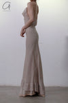 marc le bihan two-piece embellished maxi dress 21221 BEIGE